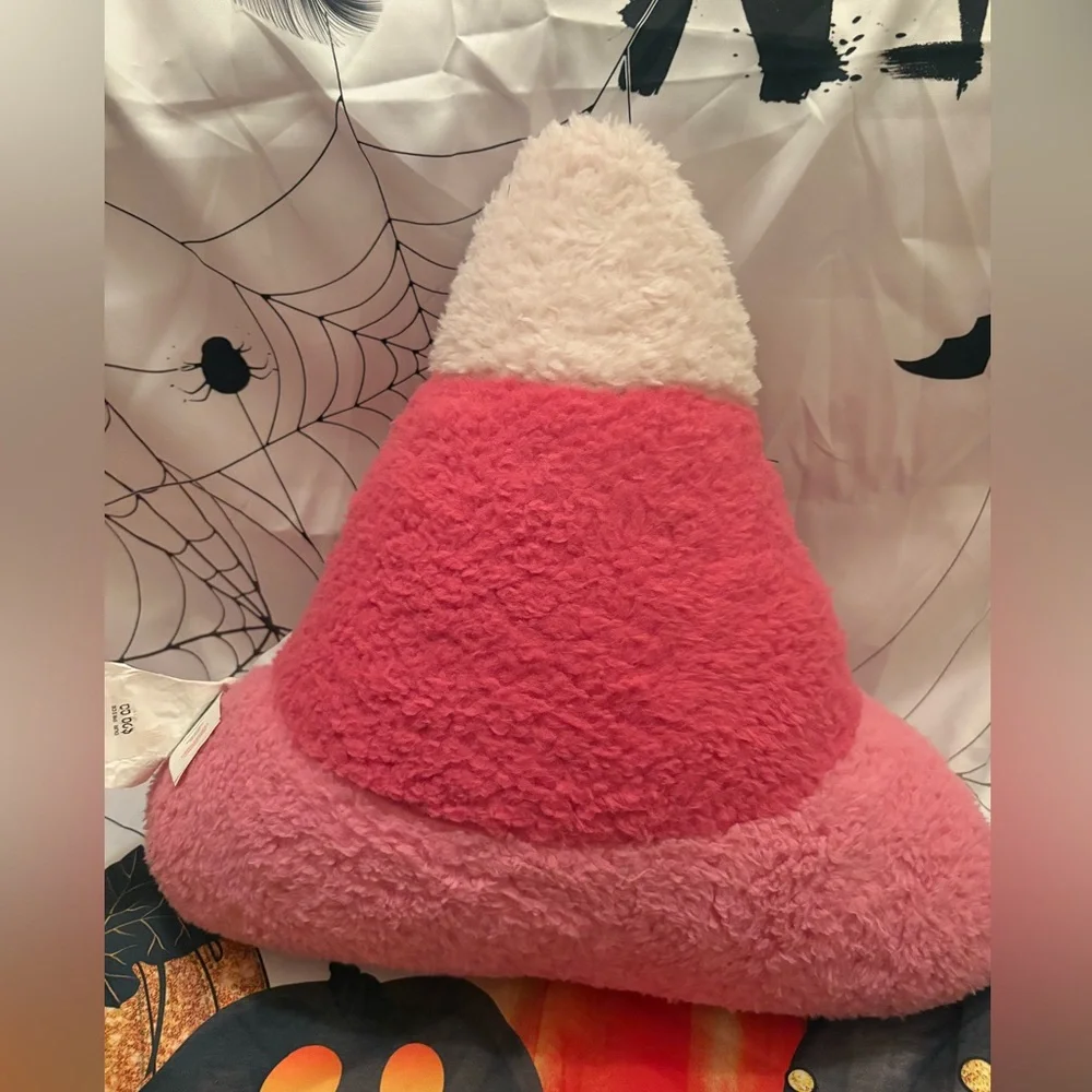 Isaac Mizrahi Pink and White Plush candy corn Pillow